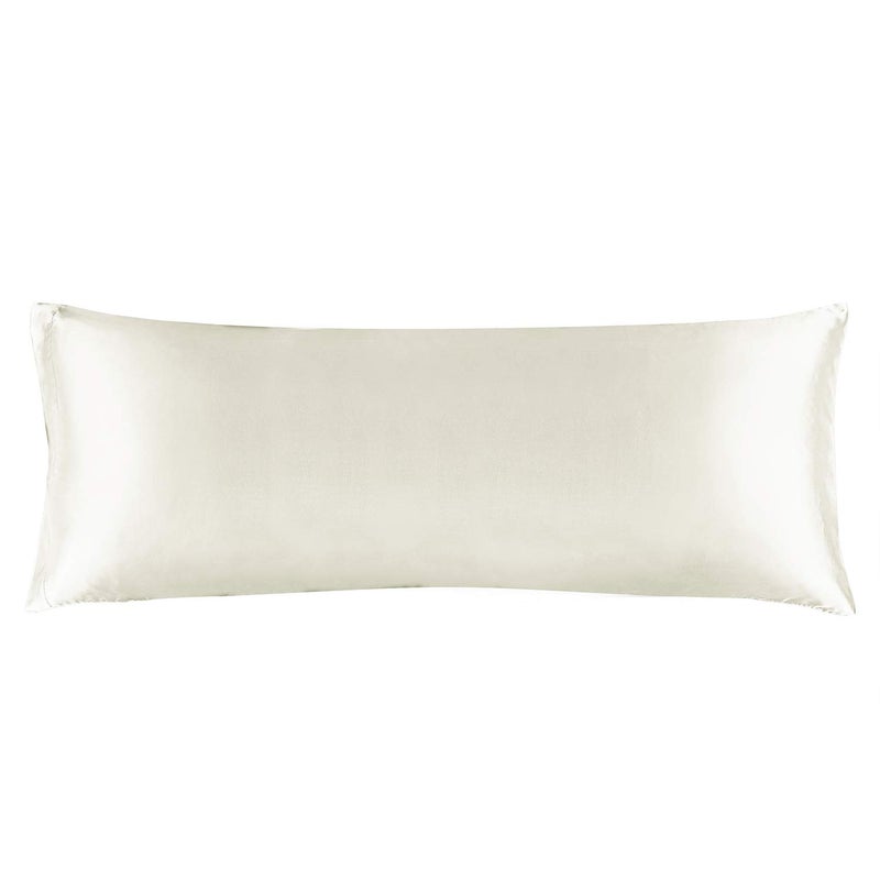 BEDELITE Satin Body Pillow Cover, Super Soft and Cooling Body Pillow Pillowcase for Hair and Skin, Breathable Silky Full Long Pillowcase Cover(20"x54", Ivory) - Image 1
